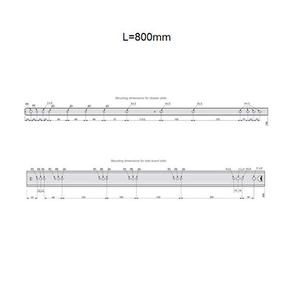 Ensemble de glissières à roulement à billes (gauche et droite), H53 NTP 