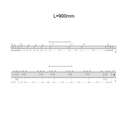 Ensemble de glissières à roulement à billes (gauche et droite), H53 NTP 