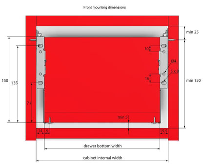 Ensemble de Metalbox avec rouleaux de POM, H150, épaisseur 1,0 mm, blanc NTP 