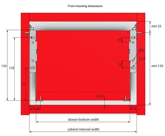 Ensemble de Metalbox avec rouleaux de POM, H150, épaisseur 1,0 mm, blanc NTP 