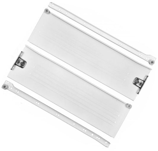 Ensemble de Metalbox avec rouleaux de POM, H150, épaisseur 1,2 mm, blanc NTP 