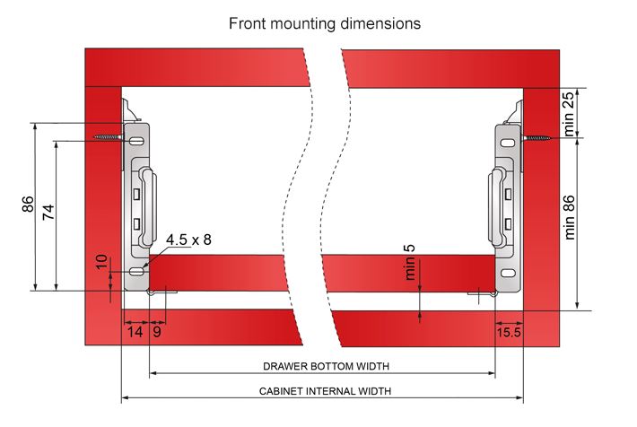 Ensemble de Metalbox avec rouleaux de POM, H86, épaisseur 1,2 mm, blanc NTP 