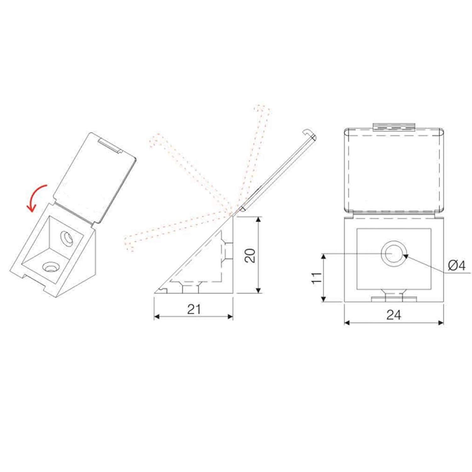 Équerre d'angle plastique - Blanc 200 pièces Furnica 