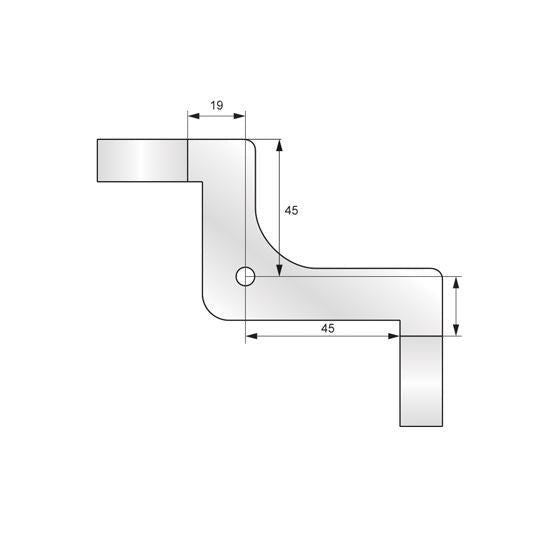 Fixation d'angle de tablette pour tuyau Ø25mm NTP 
