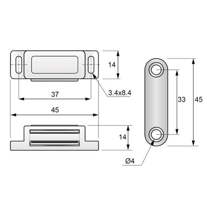 Loqueteau Magnetique Blanc NTP 