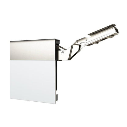 Lot de 2 relevables avec ouverture à angle droit et fermeture silencieuse pour meuble haut, droite et gauche - Blanc / Nickel Furnica 