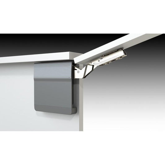 Lot de 2 relevables avec ouverture à angle droit et fermeture silencieuse pour meuble haut, droite et gauche - Gris / Nickel Furnica 