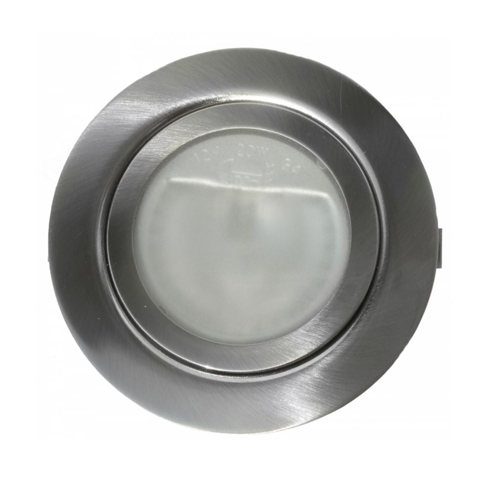 Luminaire rond à halogène NTP Acier brossé 