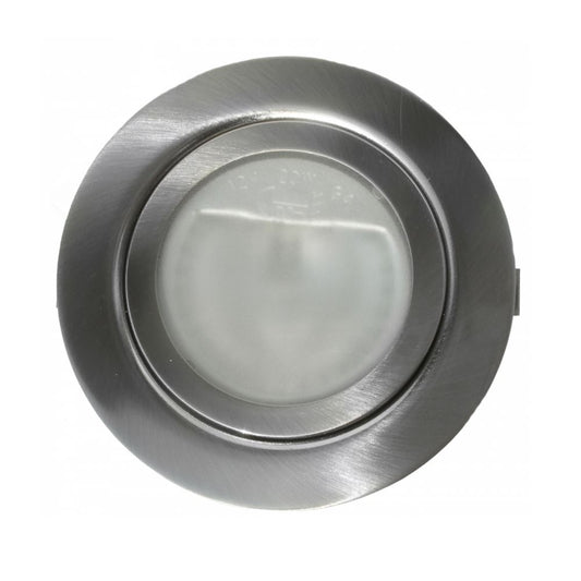Luminaire rond à halogène NTP Acier brossé 