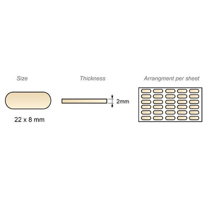 Pastille autocollante beige - 8x22mm NTP 