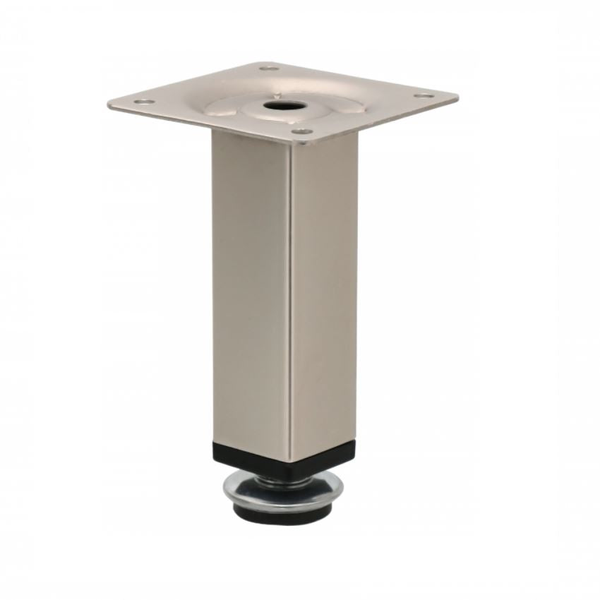 Pied de meuble carré réglable 25x25mm - 100mm Satin NTP 100mm Satin 