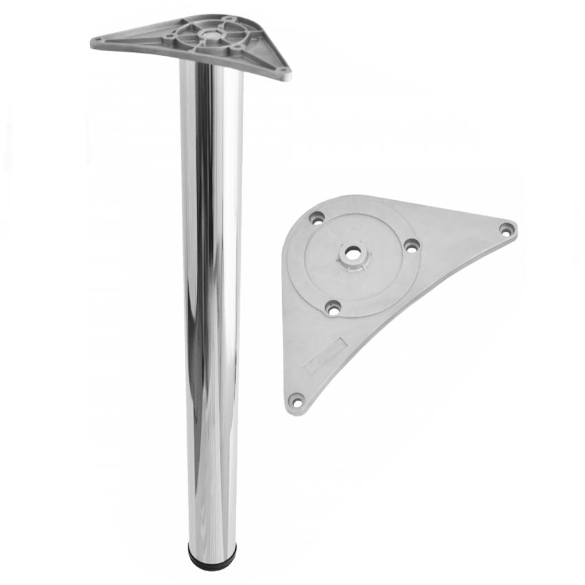 Pied de meuble réglable 1100mm, plaque de montage ZnAl - Chrome NTP Chrome 