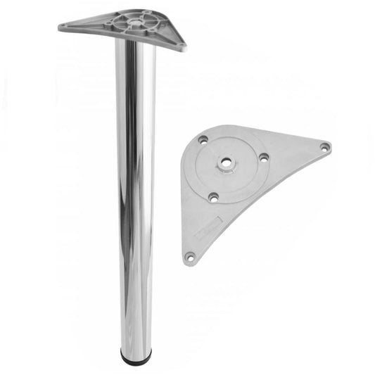 Pied de meuble réglable 1100mm, plaque de montage ZnAl - Chrome NTP Chrome 