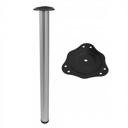 Pied de meuble réglable 820mm, plaque de montage en acier - Aluminum NTP Aluminum 