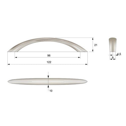 Poignée de meuble 96mm UZ04 - Satin NTP 