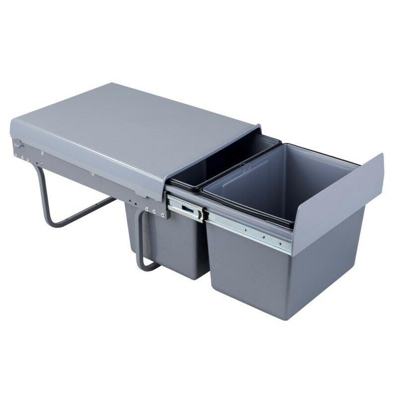Poubelle de cuisine encastrable - 2x15L - 40cm Cabinet Furnica 