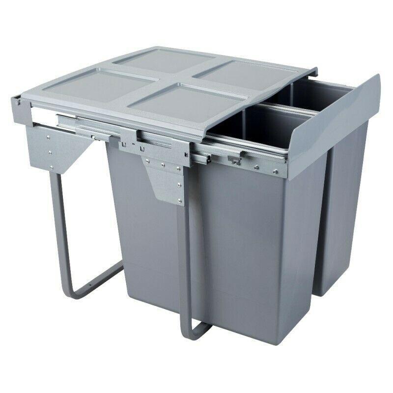 Poubelle de cuisine encastrable - 2x34L - 60cm Cabinet Furnica 