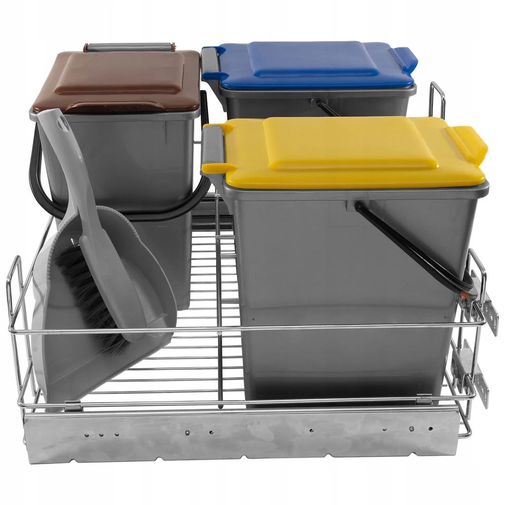 Poubelle de cuisine encastrable à fermeture silencieuse / Organiseur - 60cm Cabinet Furnica 