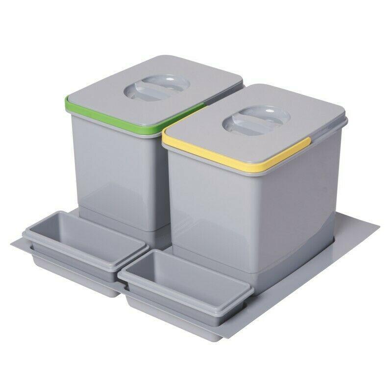 Poubelle de tri sélectif - 60cm - 2 conteneurs (2x15L) Furnica 