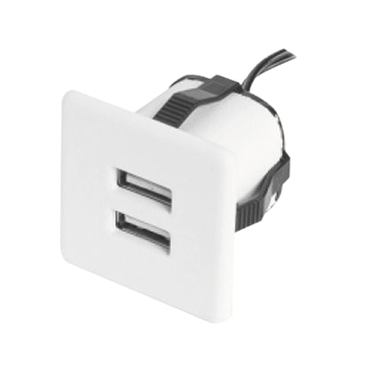 Prises USB + Source de courant Furnica Blanc Carrée EU