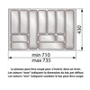 Range-couverts pour tiroir, largeurs d'armoires: 700 à 800 mm, profondeur: 430 mm, Métalliques