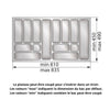 Range-couverts pour tiroir, largeur du meuble: 900 mm, profondeur: 490 mm - Métallique