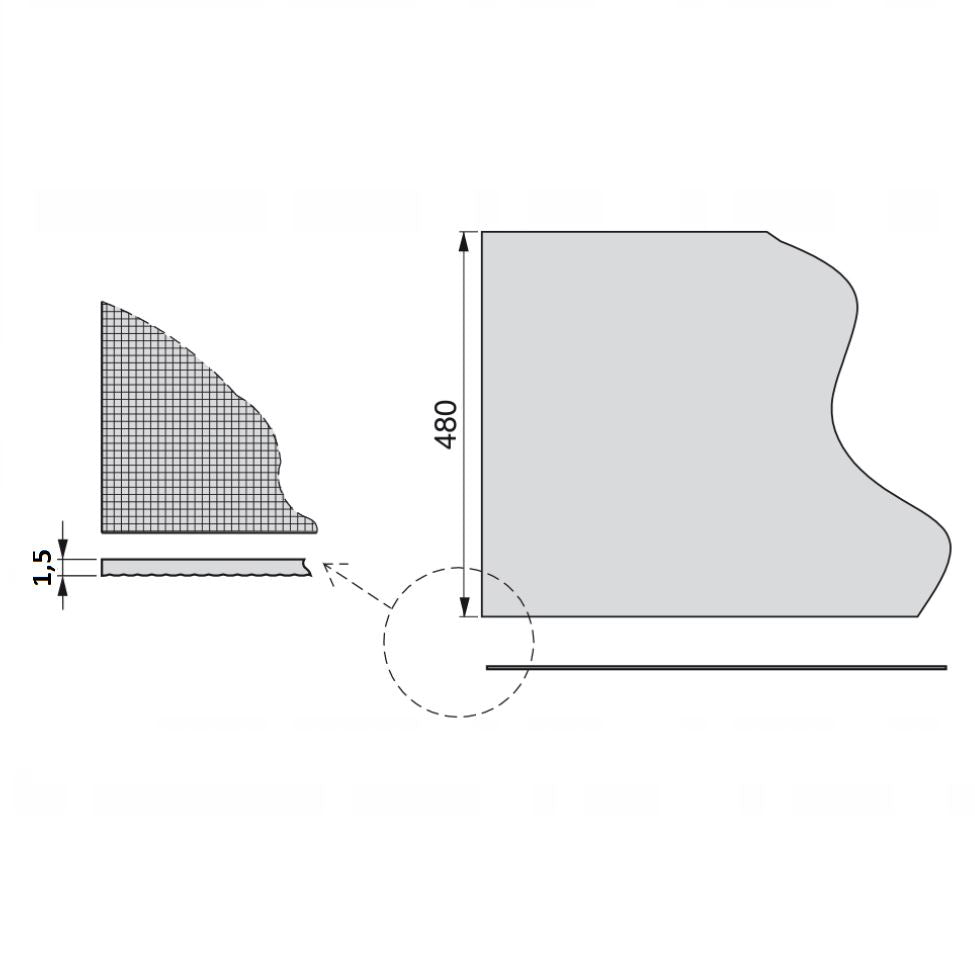 Tapis antidérapant pour tiroirs - Anthracite - Damier - 1RM Furnica 