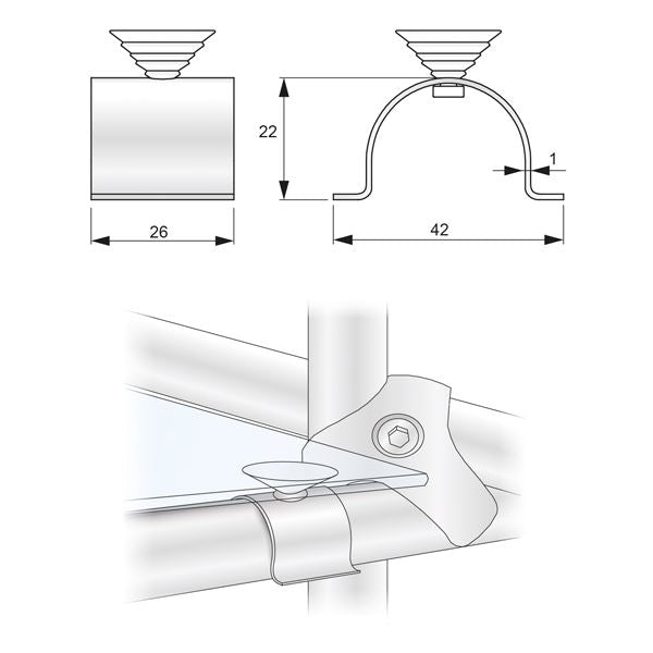 Taquets pour Étagère en plastique chrome NTP 