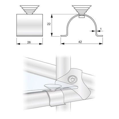 Taquets pour Étagère en plastique chrome NTP 